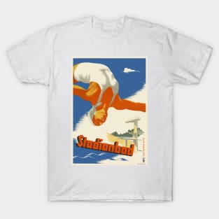 Stadionbad Austria Vintage Poster 1935 T-Shirt